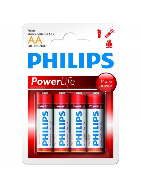 PILAS  AA  4 UNDS PHILIPS BLIS TER ALCALINA PN: LR6P4B05 EAN: 8712581549909