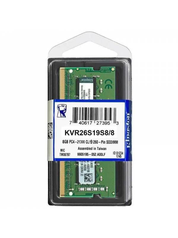 SODIMM DDR4  8GB2666 KINGSTON PN: KVR26S19S88 EAN: 740617280630