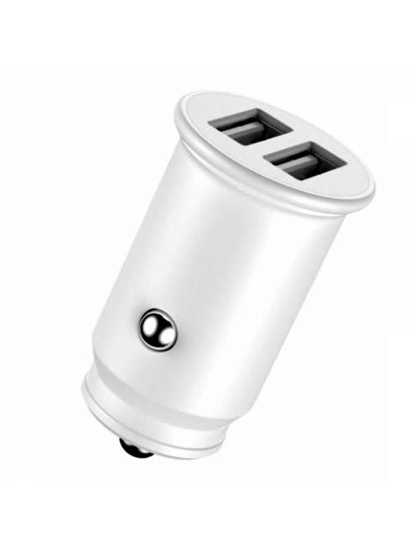 CARGADOR 5V COCHE 2X USB BYHOM E 2.4A BLANCO PN: YCC-01W EAN: 8433772199757