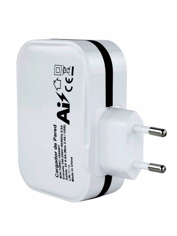 CARGADOR  5V ENCHUFE 4 X TOOQ   BLANCO PN: TQWC-1S04WT EAN: 8433281007222