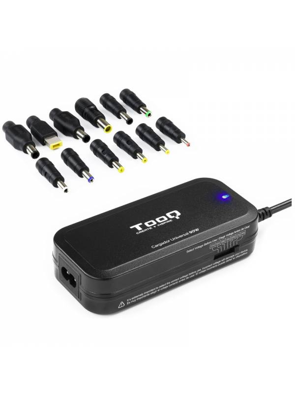 ALIMENTADOR PORT. 90W TOOQ MAN UAL 2 X USB 12 CONECTORES PN: TQLC-90BS02M EAN: 8433281007239