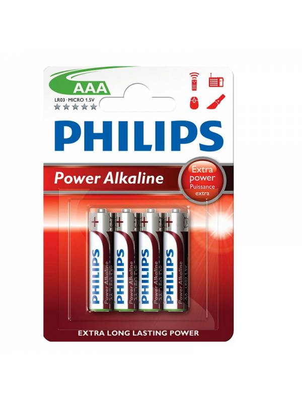 PILAS AAA  4 UNDS PHILIPS BLIS TER ALCALINA PN: LR03P4B EAN: 8712581549824