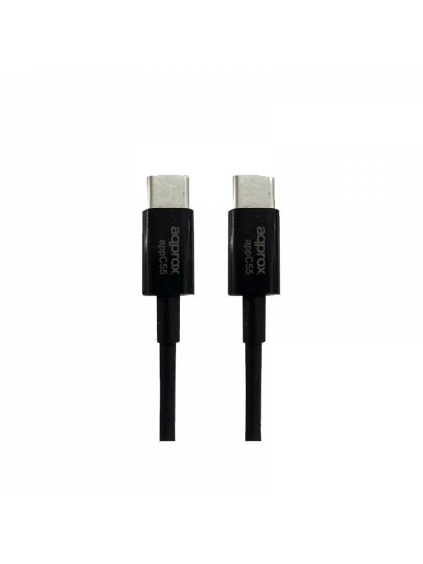 CABLE USB TYPE C A TYPE C 1M   APPROX NEGRO PN: APPC55 EAN: 8435099532118