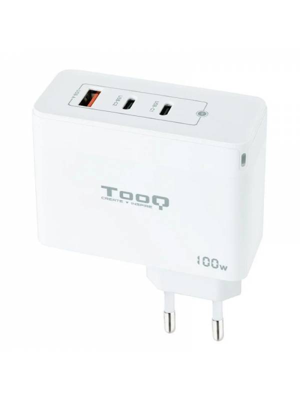 CARGADOR  5V ENCHUFE 2 X USB   TYPE C, USB, 100W BLANCO PN: TQWC-GANQC2PD100 EAN: 8433281013216