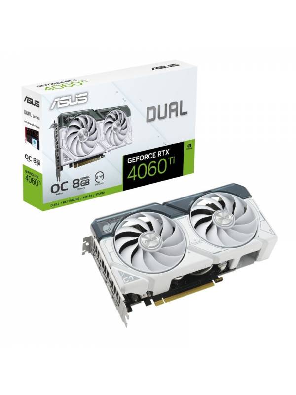 VGA RTX4060TI  8GB GDDR6  ASUS DUAL OC EDITION BLANCA PN: 90YV0J42-M0NA00 EAN: 4711387228722