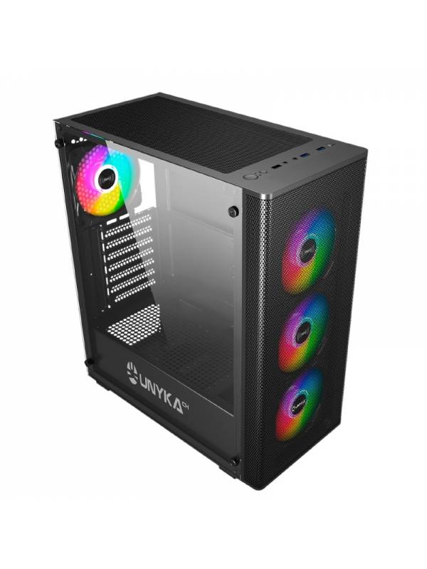 CAJA GAMING ATX MIR100 NEGRA   USB 3.0 ARGB SIN FUENTE PN: UK511303 EAN: 6974560221158