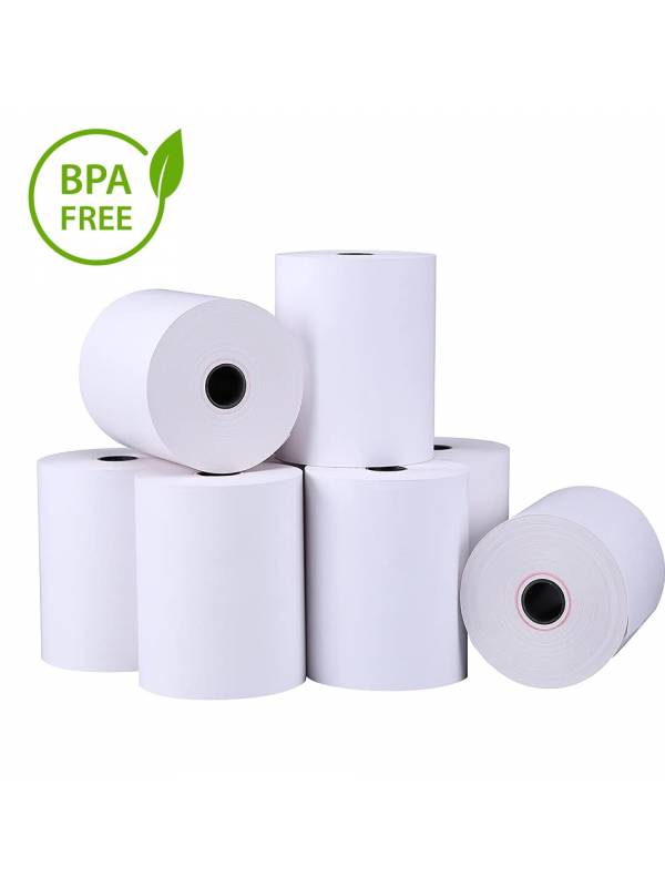 PAPEL TERMICO CAJA 50 ROLLOS   80X80X12 SIN BISFENOL A PN: R8080-50-SB EAN: 1000000001625