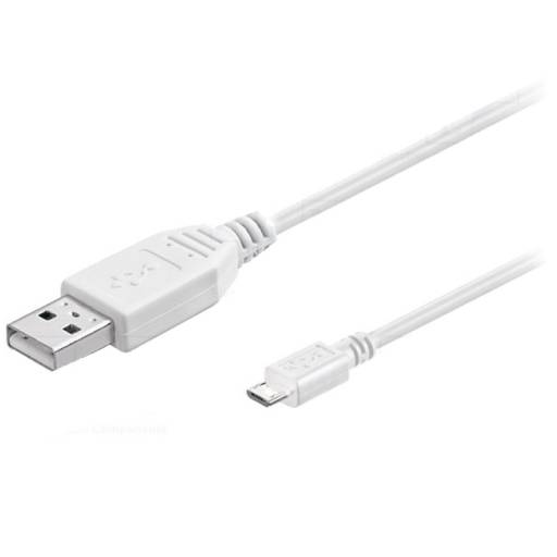 CABLE USB 2.0  1 M A MICRO     USB OMEGA BLANCO PN: USB A MICRO 1M W EAN: 1000000004232