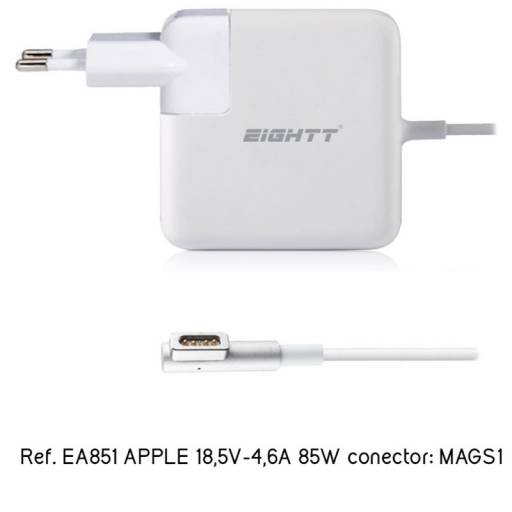 ALIMENTADOR PORT.  85W EIGHTT  ESPECIFICO APPLE PN: EA851 EAN: 8425402171059