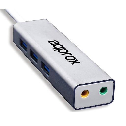 TARJ. SONIDO USB + HUB 3X USB  3.0 PN: APPUSB51HUB EAN: 8435099524441