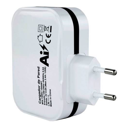 CARGADOR  5V ENCHUFE 4 X TOOQ   BLANCO PN: TQWC-1S04WT EAN: 8433281007222