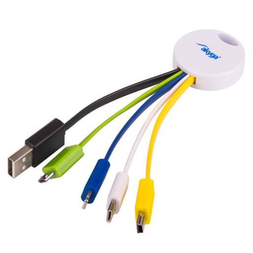 CABLE ADAPTADOR USB A MULTIPUE RTO USB C, MICRO B, MINI B, PN: AK-AD-51 EAN: 5901720134882