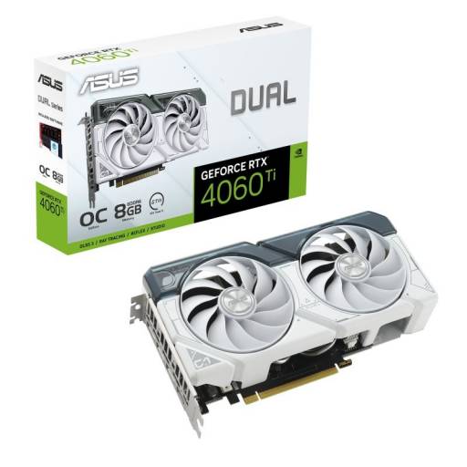 VGA RTX4060TI  8GB GDDR6  ASUS DUAL OC EDITION BLANCA PN: 90YV0J42-M0NA00 EAN: 4711387228722