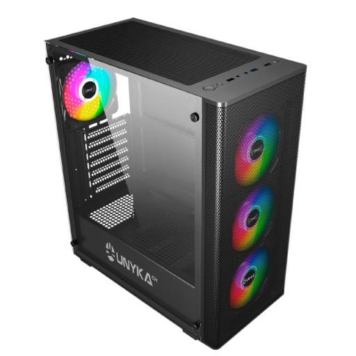 CAJA GAMING ATX MIR100 NEGRA   USB 3.0 ARGB SIN FUENTE PN: UK511303 EAN: 6974560221158