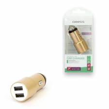 CARGADOR  5V COCHE 2 X USB OME GA METAL DORADO PN: OUCC2MG EAN: 5907595442503